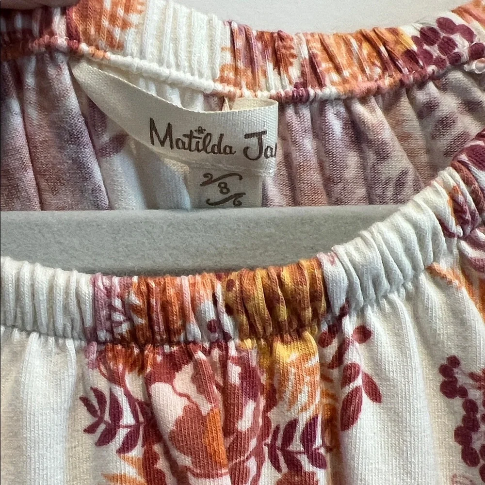 Matilda Jane Just Imagine Cream Top with Rust & orange Floral fall Print